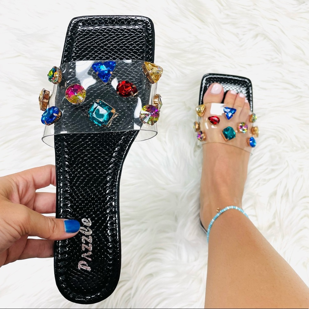 Black clear gem sandal - Picture 5 of 7